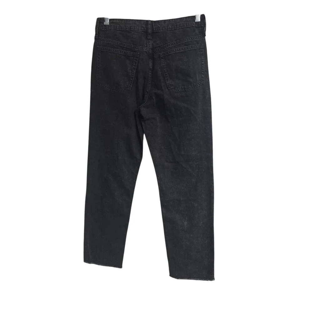 NWT GAP Teen 16 Girlfriend‎ High Rise Jeans Black Wash With Raw Hem Jeans